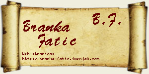 Branka Fatić vizit kartica